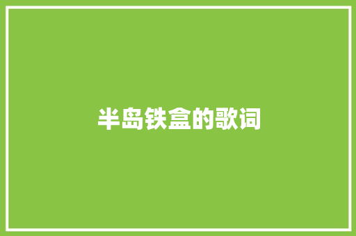 半岛铁盒的歌词 写作技巧