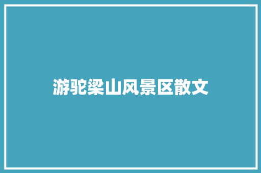 游驼梁山风景区散文