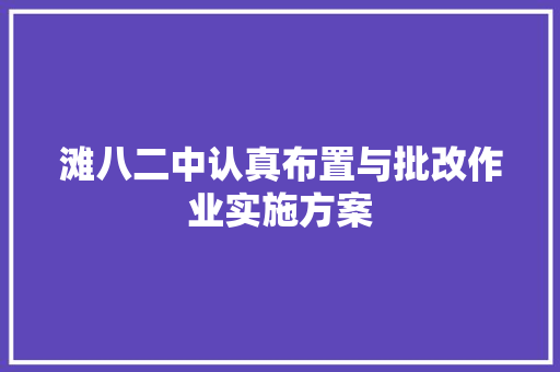 滩八二中认真布置与批改作业实施方案 简历模板