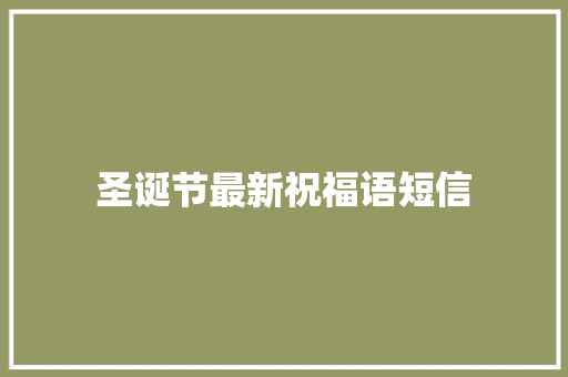 圣诞节最新祝福语短信 范文赏析