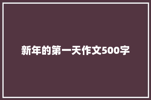 新年的第一天作文500字 写作素材