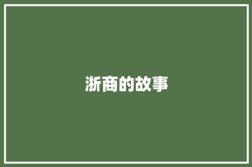 浙商的故事
