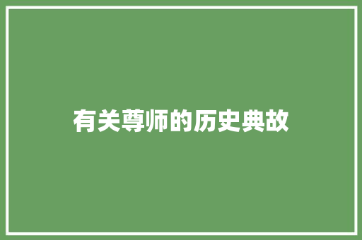 有关尊师的历史典故 报告写作