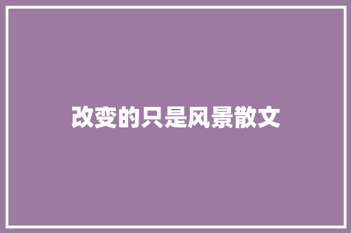 改变的只是风景散文 简历模板