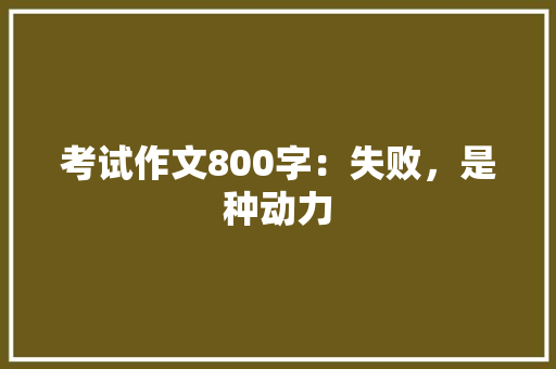 考试作文800字：失败，是种动力