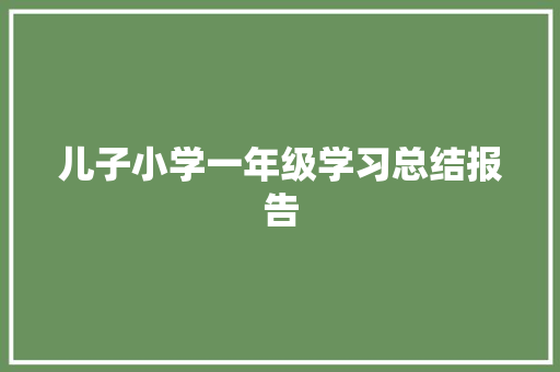 儿子小学一年级学习总结报告 写作技巧