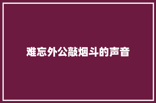 难忘外公敲烟斗的声音 词汇积累