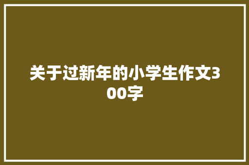 关于过新年的小学生作文300字 词汇积累