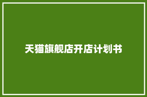 天猫旗舰店开店计划书 写作素材