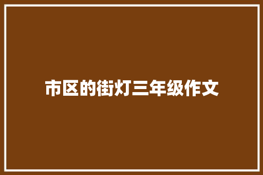 市区的街灯三年级作文