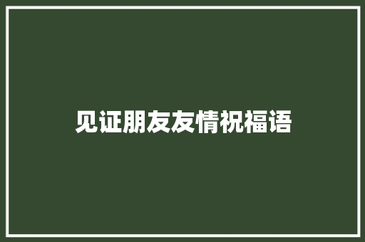 见证朋友友情祝福语 词汇积累