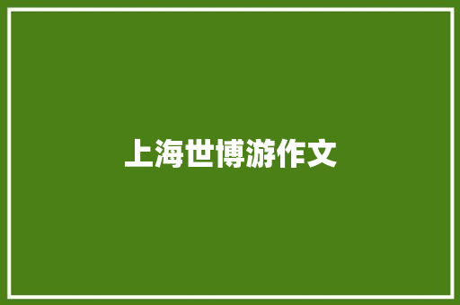 上海世博游作文 词汇积累