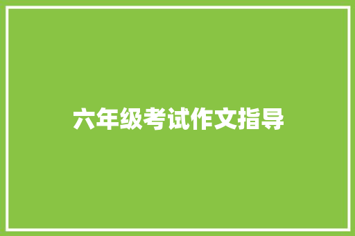 六年级考试作文指导
