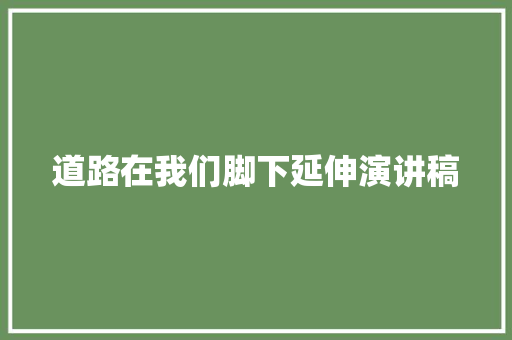 道路在我们脚下延伸演讲稿 商业文案