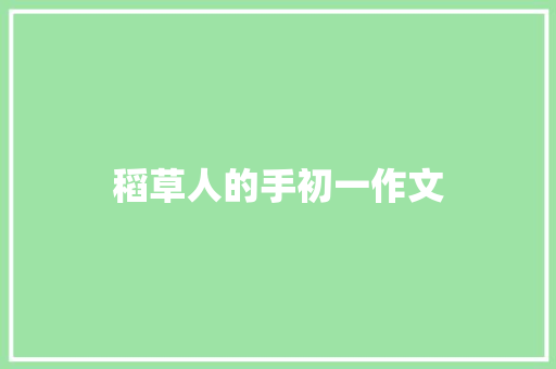 稻草人的手初一作文 写作技巧