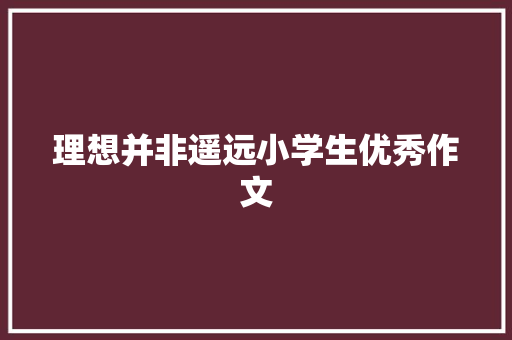 理想并非遥远小学生优秀作文 简历模板