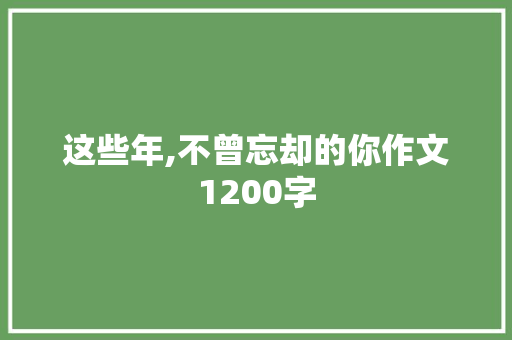 这些年,不曾忘却的你作文1200字 简历模板