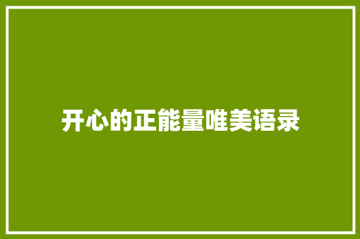 开心的正能量唯美语录 写作技巧