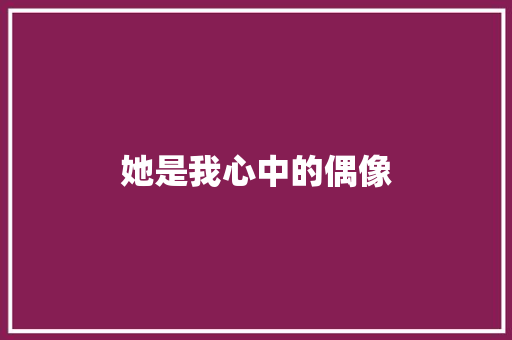 她是我心中的偶像 范文赏析