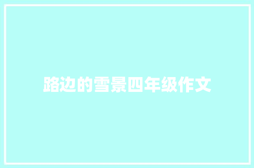 路边的雪景四年级作文 写作素材