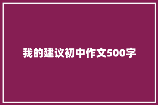 我的建议初中作文500字 词汇积累
