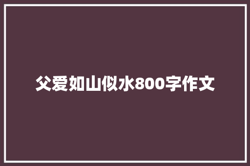 父爱如山似水800字作文 词汇积累
