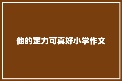 他的定力可真好小学作文 词汇积累