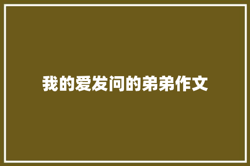 我的爱发问的弟弟作文