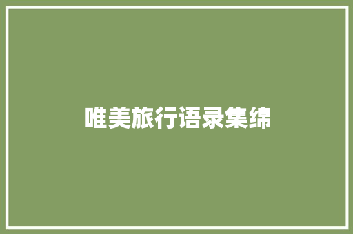 唯美旅行语录集绵 写作素材