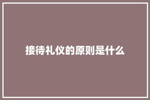 接待礼仪的原则是什么 范文赏析