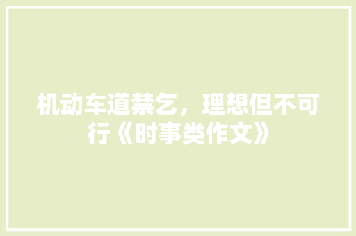 机动车道禁乞，理想但不可行《时事类作文》 写作素材