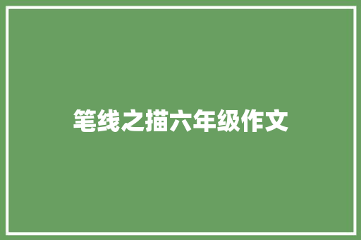 笔线之描六年级作文 写作素材