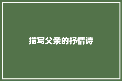 描写父亲的抒情诗 简历模板