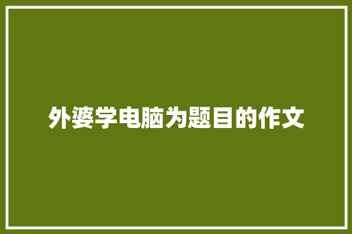外婆学电脑为题目的作文 写作素材