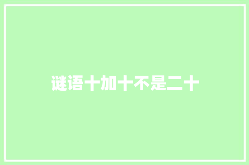 谜语十加十不是二十 简历模板
