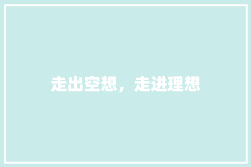 走出空想，走进理想 报告写作