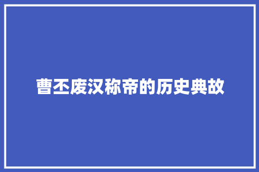 曹丕废汉称帝的历史典故 诗歌创作