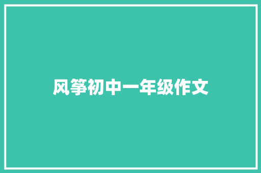 风筝初中一年级作文