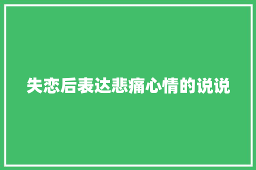 失恋后表达悲痛心情的说说 词汇积累