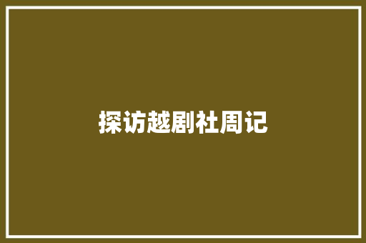 探访越剧社周记 范文赏析