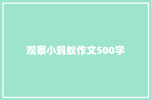 观察小蚂蚁作文500字 词汇积累