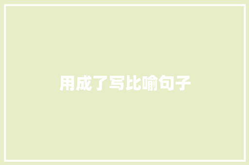 用成了写比喻句子 词汇积累