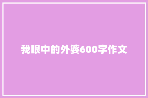 我眼中的外婆600字作文 词汇积累