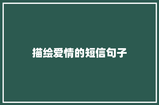 描绘爱情的短信句子 写作技巧