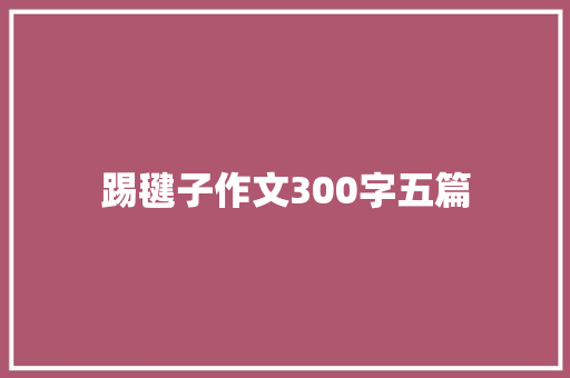 踢毽子作文300字五篇