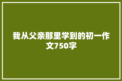 我从父亲那里学到的初一作文750字