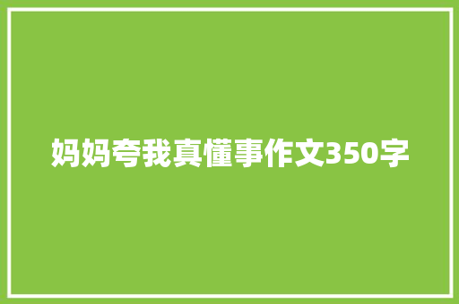 妈妈夸我真懂事作文350字 词汇积累