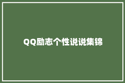 QQ励志个性说说集锦 报告写作