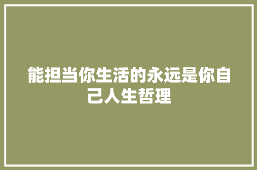 能担当你生活的永远是你自己人生哲理 简历模板