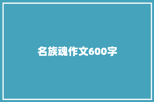 名族魂作文600字